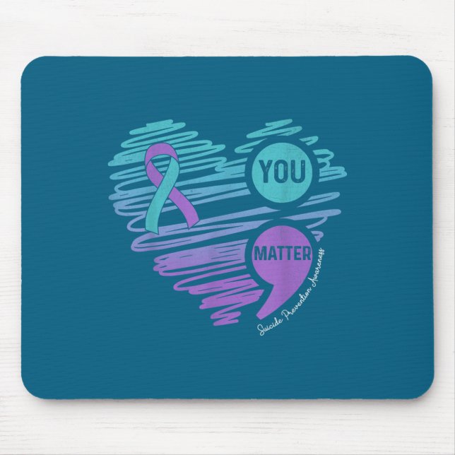 Tapis De Souris You Suicide Prevention Awareness Semicolon Suprt  (Devant)