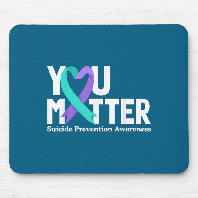 Tapis De Souris You Suicide Prevention Awareness Teal &amp; Purple (Devant)