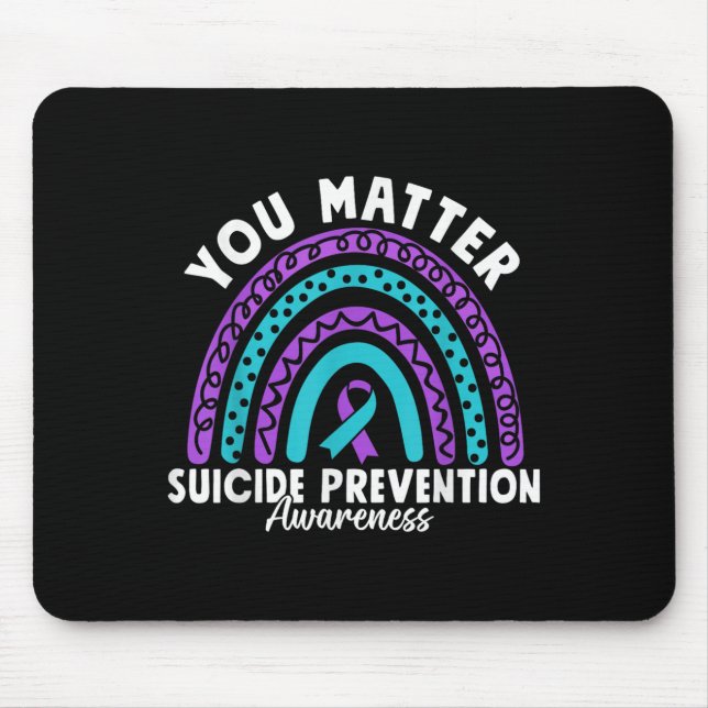Tapis De Souris You Suicide Prevention Awareness Teal &amp; Purple (Devant)