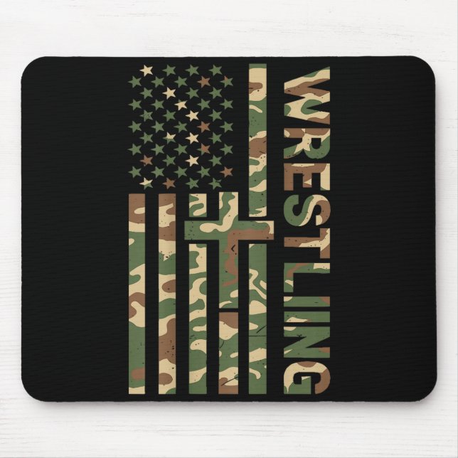 Tapis De Souris Youth Camo Wrestling American Flag Us Patriotic Bo (Devant)