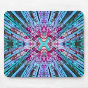 Tapis De Souris Yucca Op Art en Turquoise