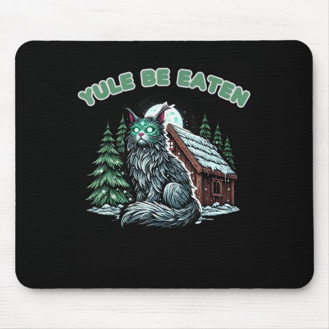 Tapis De Souris Yule Be Eaten Yule Christmas Cat Jolakotturinn Ice (Devant)