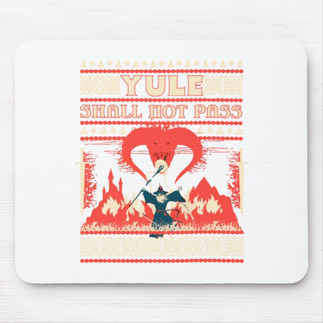 Tapis De Souris Yule Shall Not P Fantasy Wizard Holiday Pun Funny  (Devant)