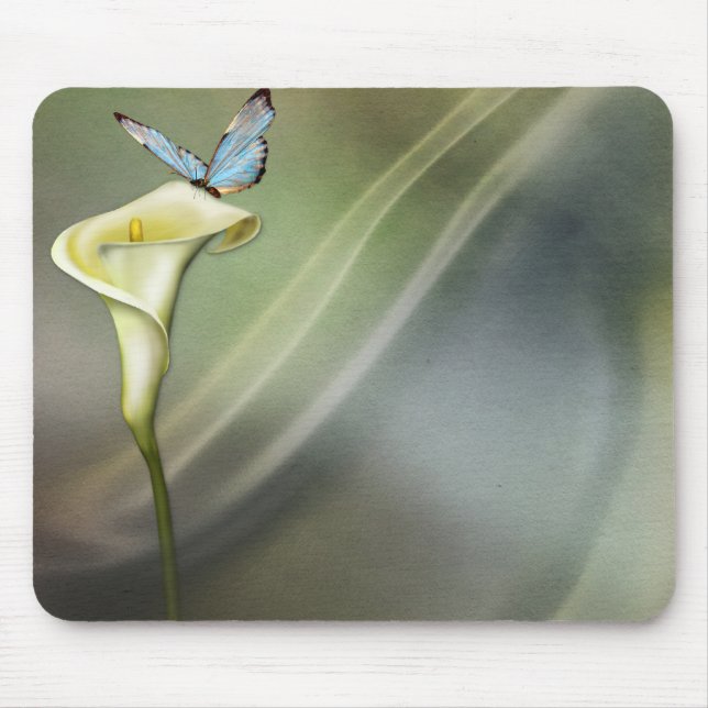 Tapis De Souris Zantedeschia et papillon (Devant)