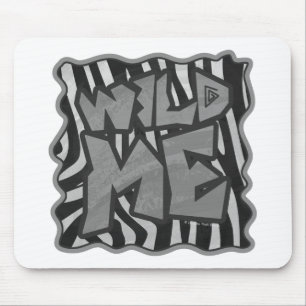 Tapis De Souris Zebra Black and Light Grey Wild Me