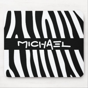 Tapis De Souris Zebra rayures motif noir & blanc + vos idées