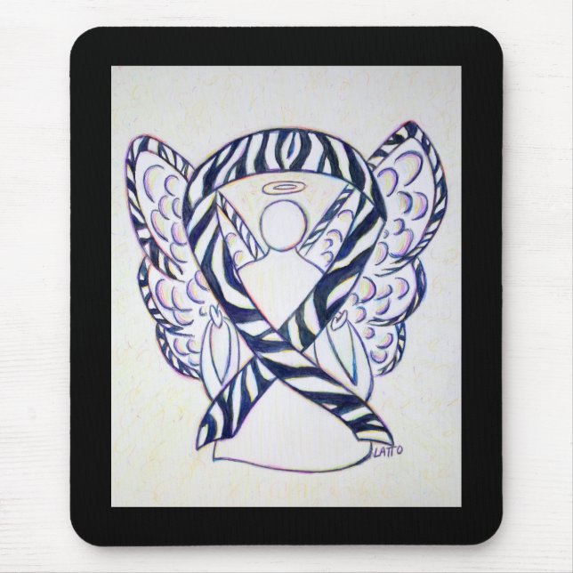 Tapis De Souris Zebra Stripe Sensibilisation Ruban Angel Art Mouse (Devant)