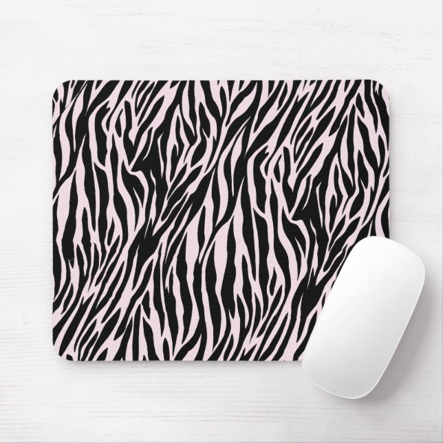 Tapis De Souris Zebra Stripes Sur Pastel Pink (Avec souris)