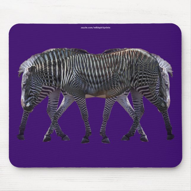 Tapis De Souris Zebras African Horse Wildlife Art Mousepad (Devant)
