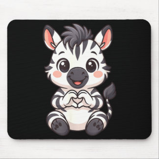 Tapis De Souris Zèbre avec cœur femmes filles enfants cœur mignon 