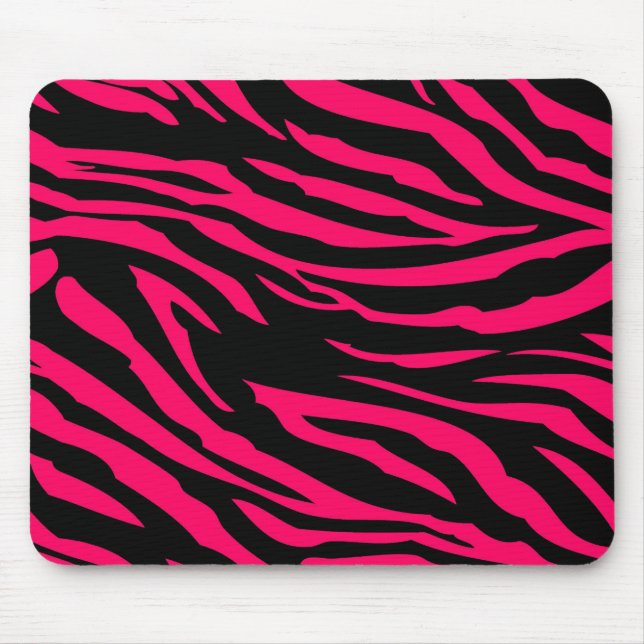 Tapis De Souris Zèbre noir rose chaud Imprimer Mousepad personnali (Devant)