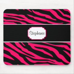 Tapis De Souris Zèbre rose et noir Boug de café personnalisé