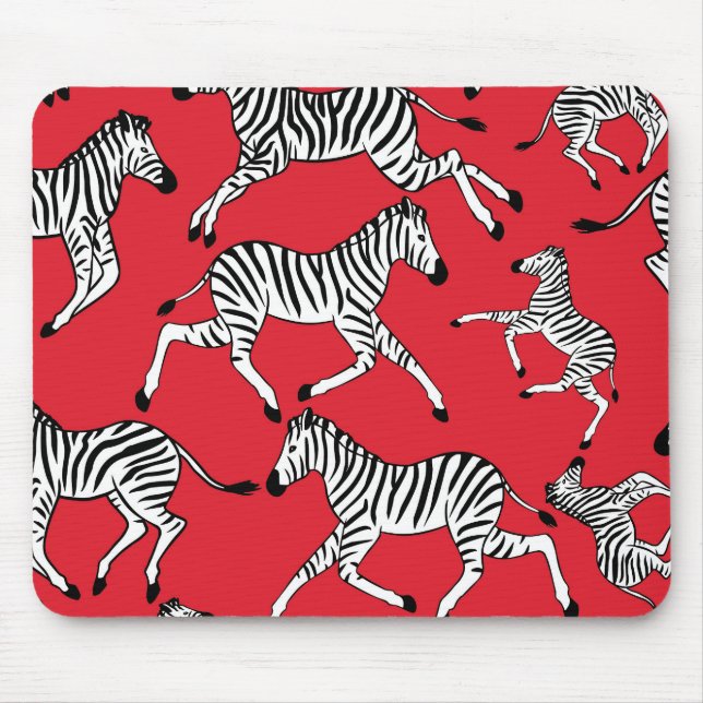 Tapis De Souris Zèbres, Plaque rouge (Devant)