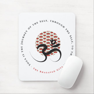 Tapis De Souris Zen Asiatique Rouge Soleil Yoga Moderne Calligraph