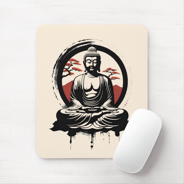 Tapis De Souris Zen Bouddha Japonais (Avec souris)
