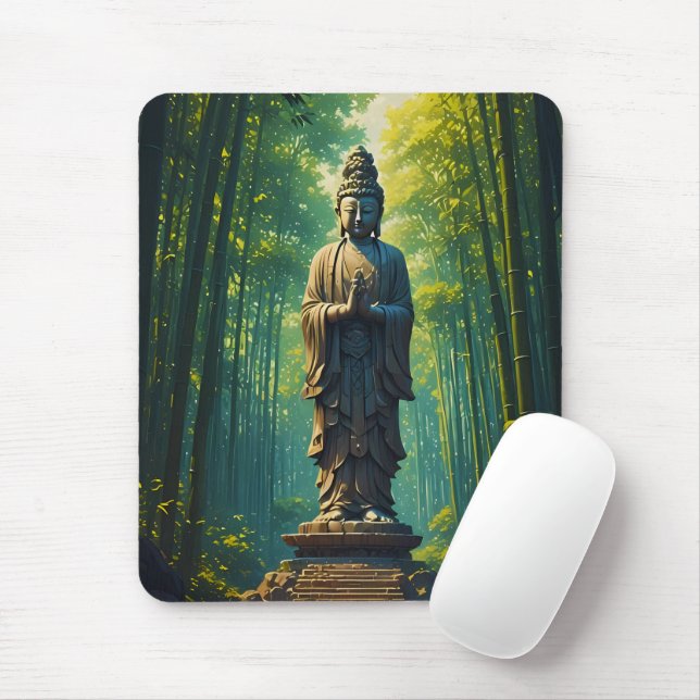 Tapis De Souris Zen dans la forêt de bambou (Avec souris)