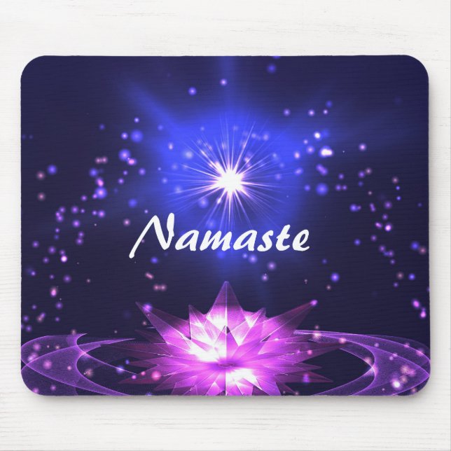 Tapis De Souris Zen Yoga violet cristal Lotus & Star (Devant)