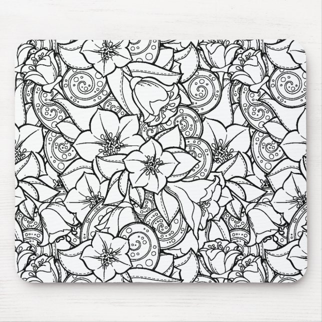 Tapis De Souris Zendoodle fleuri (Devant)