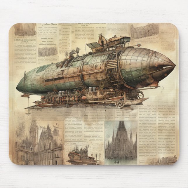 Tapis De Souris Zeppelin Steampunk vintage (5) (Devant)