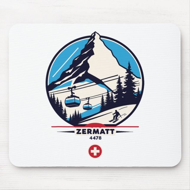 Tapis De Souris Zermatt 4478 - Ski sur le Problemhorn  (Devant)