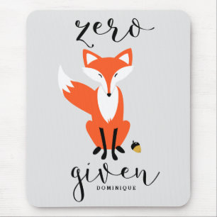Tapis De Souris Zero Fox Donné Funky Pun Personnalisé Mousepad