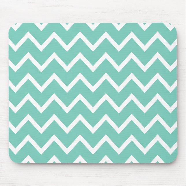 Tapis De Souris Zigzag Chevron de turquoise (Devant)