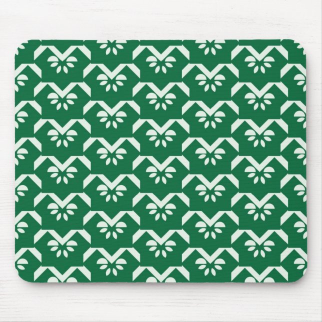 Tapis De Souris Zigzag floral vert (Devant)