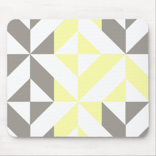 Tapis De Souris ZigZag géométrique jaune et argent