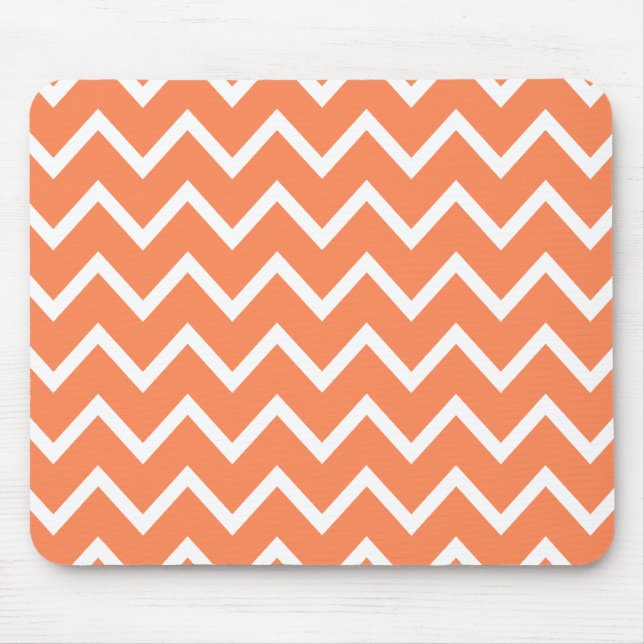 Tapis De Souris Zigzag orange Chevron de nectarine (Devant)
