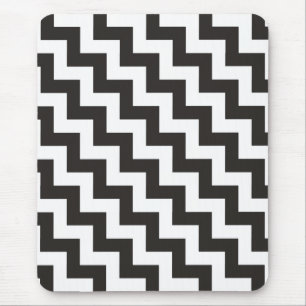Tapis De Souris Zigzags Mousepad, Chevrons noirs et blancs