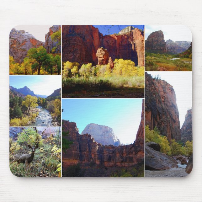 Tapis De Souris Zion National Park Collage Mousepad (Devant)