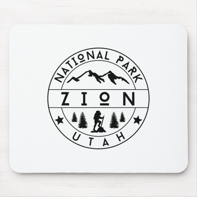 Tapis De Souris Zion National Park Utah Hiker Nature Hiking Outdoo (Devant)