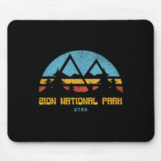 Tapis De Souris Zion National Park Utah Rétro Vintage Cadeau de Ra