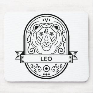 TAPIS DE SOURIS ZODIAC BADGE SYMBOLE LEO STROKE