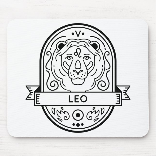 TAPIS DE SOURIS ZODIAC BADGE SYMBOLE LEO STROKE (Devant)