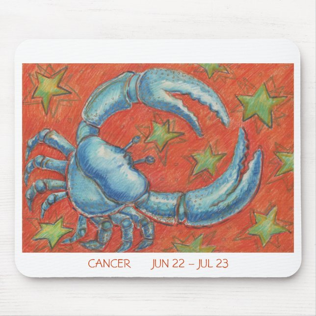 Tapis De Souris Zodiac Cancer mousepac frontière blanche (Devant)