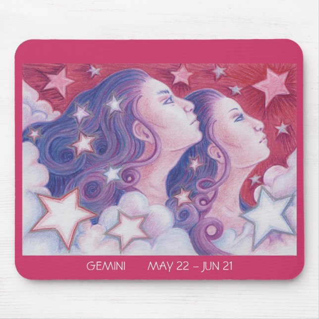 Tapis De Souris Zodiac Gemini mousepad ose (Devant)