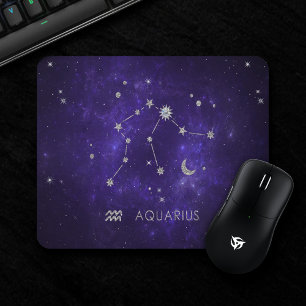 Tapis De Souris Zodiac Purple Aquarius   Horoscope astrologique