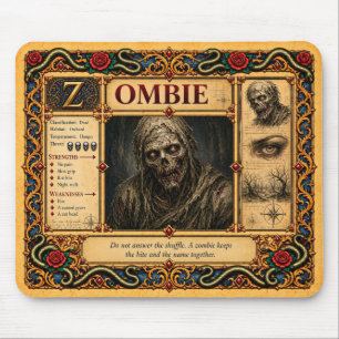 Tapis De Souris Zombie, Art du Bestiaire Médiéval