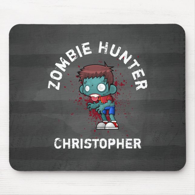 Tapis De Souris Zombie Hunter with Blood Splatter Creepy (Devant)