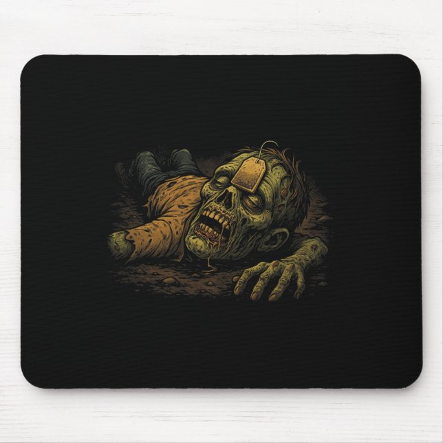 Tapis De Souris Zombie Npc Teag - Funny Tea G Gamer Meme Halloween (Devant)