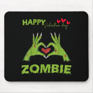 Tapis De Souris Zombie Saint-Valentin Forme de main Un cœur Hallow