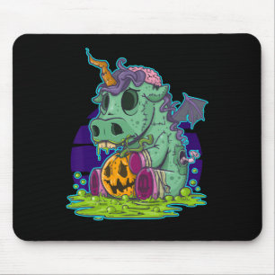 Tapis De Souris Zombie Unicorn Halloween Costume Fantôme-maman