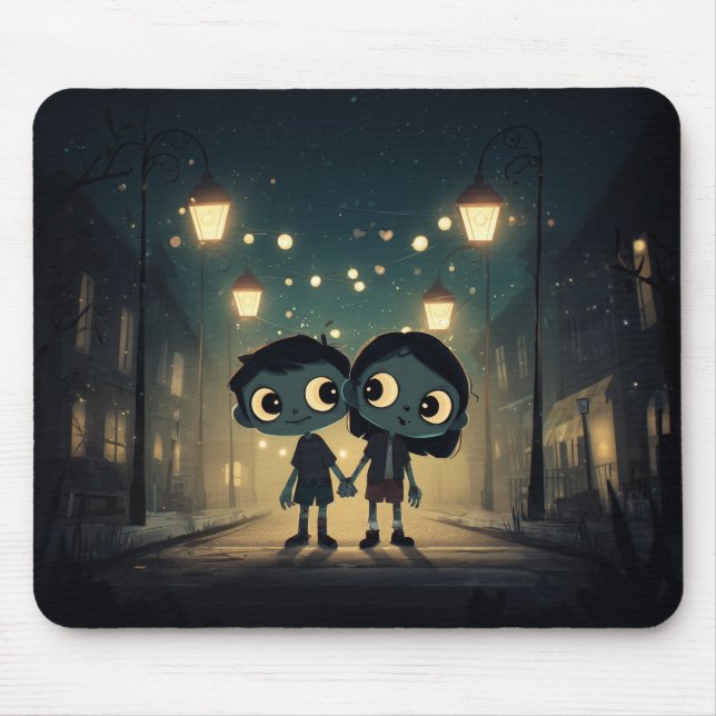 Tapis De Souris Zombies mignons et Éffrayants en amour - Mousepad (Devant)