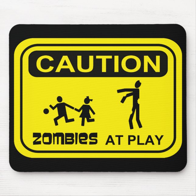 Tapis De Souris Zombis à la conception de JAUNE de signe de (Devant)