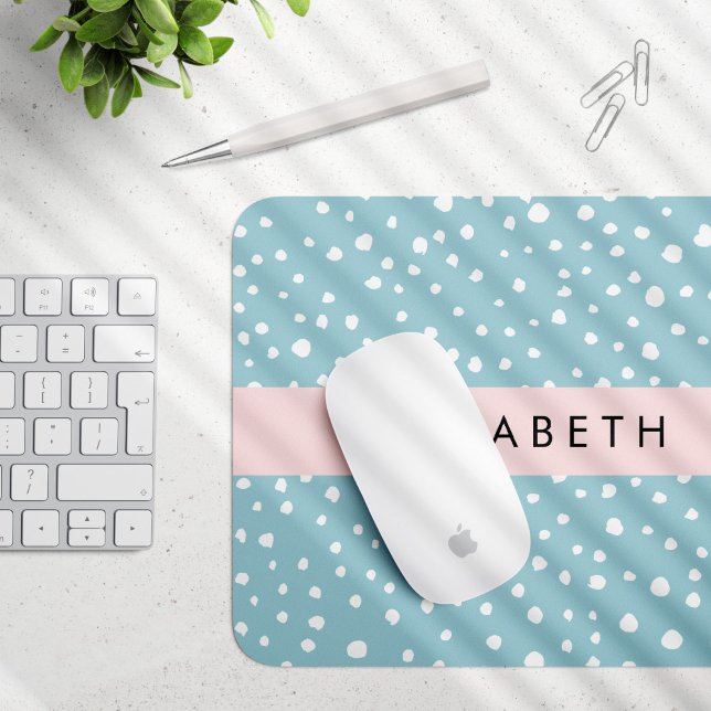 Tapis De Souris Zones Dalmatiennes Bleues, Points Dalmatiens, Votr (Créateur téléchargé)