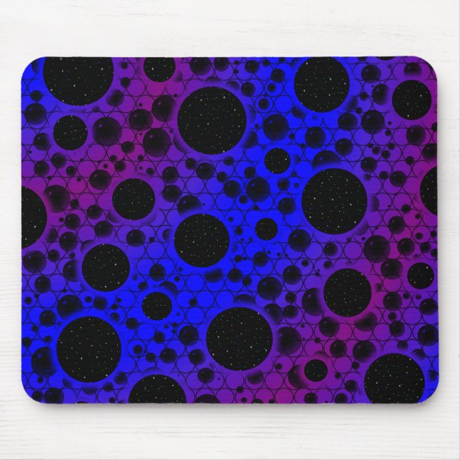 Tapis De Souris Zones de bulles spatiales - Bleu/Violet (Devant)