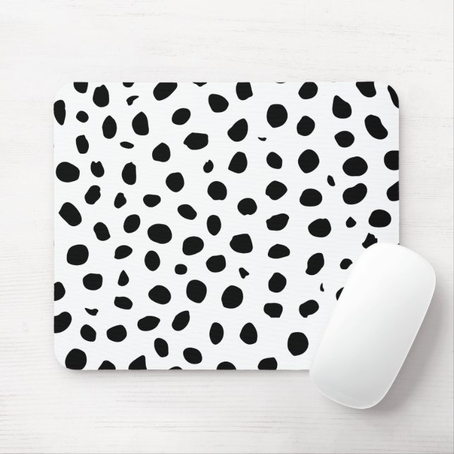 Tapis De Souris Zones de guépard noir blanc (Avec souris)