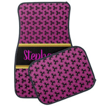 Joli Motif en dentelle Damas rose et noir #1