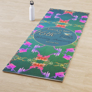 Tapis De Yoga 16e anniversaire de cire et de fleur de Statice